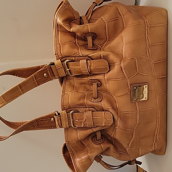 Dooney & Bourke Handbags - Dooney & Bourke Chiara Leather Croco-Embossed Tan Tote Handbag